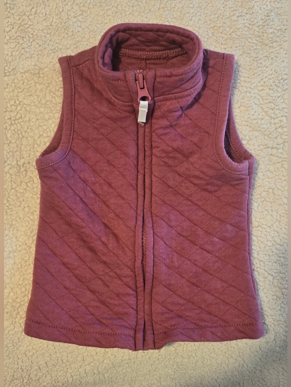 Kids Quilted Sleeveless Vest - Mauve Pink